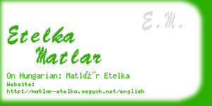 etelka matlar business card